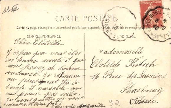 Postcard Colombes Hauts de Seine, train station, street section