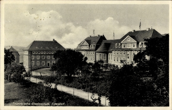 Postcard Egendorf Blankenhain in the valley of the Schwarza Thuringia, Thuringian State School
