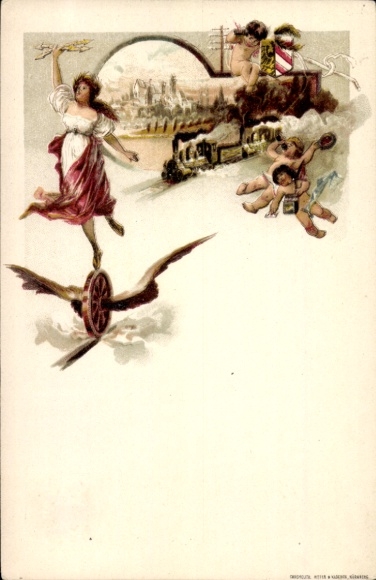 Ganzsachen Litho Nürnberg, 13. Versammlung des Bayr. Verk. Beamten Vereines 1898