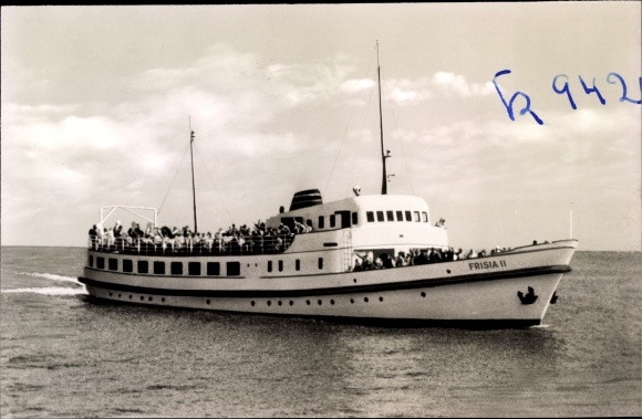 Ansichtkaart Norderney in Ostfriesland, ferry Frisia II, rederij Norden-Frisia