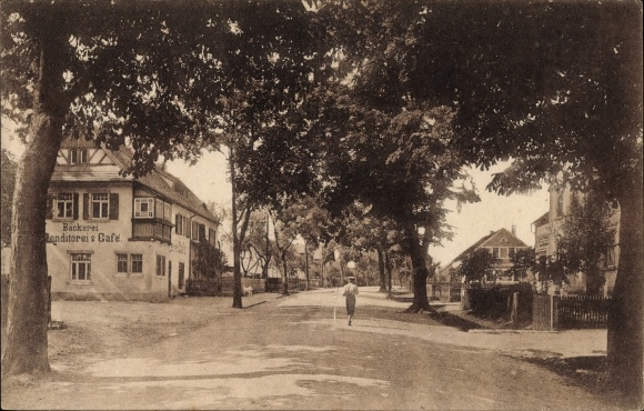 Postcard Schwepnitz Sachsen, Königsbrücker Straße, bakery confectionery café
