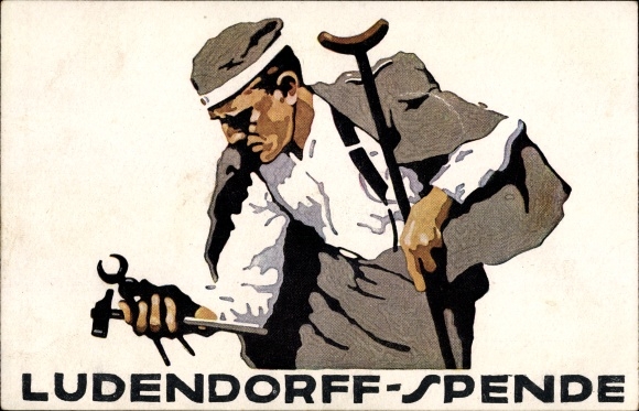 Künstler Ak Hohlwein, Ludwig, Ludendorff Spende, Kriegsveteran, Werkzeuge