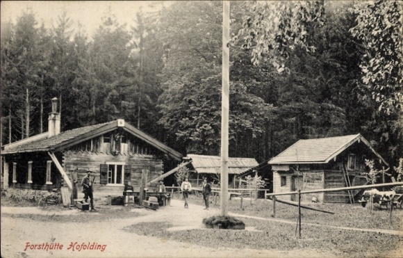 Ak Hofolding Brunnthal in Oberbayern, Forsthütte
