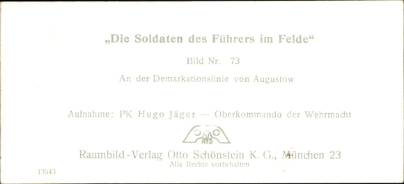 Stereo spatial image photo &quot;The soldiers of the leader in the field&quot; No: 73, demarcation line of Augustow