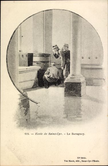 Passepartout Postcard Saint Cyr Yvelines, Military School Baraguey