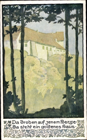 Artist Postcard Lorenz, Rothenfels am Main Lower Franconia, Castle, Golden House, German Quickborn House