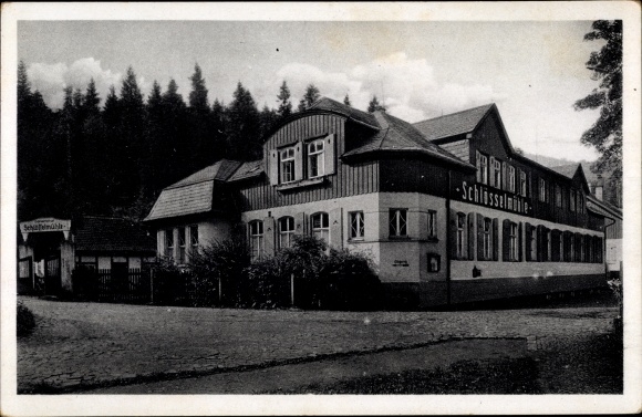 Ak Wilischthal im Erzgebirge Sachsen, Gastwirtschaft Schlösselmühle