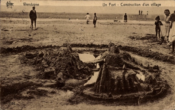 Postcard Wenduine Wenduyne De Haan West Flanders, a fortress, building a village