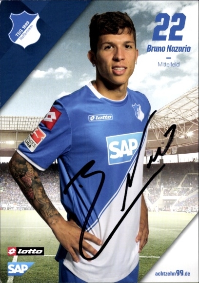 Autogrammkarte Fußballer Bruno Nazario, TSG 1899 Hoffenheim, Autogramm