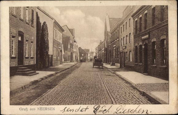 Postcard Neersen Willich am Niederrhein, street section in town