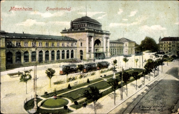 Ak Mannheim in Baden, Hauptbahnhof
