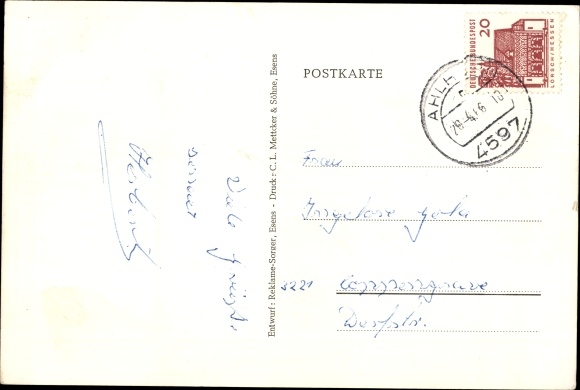 Postcard Esens, Neuharlingersiel, Bensersiel, street houses