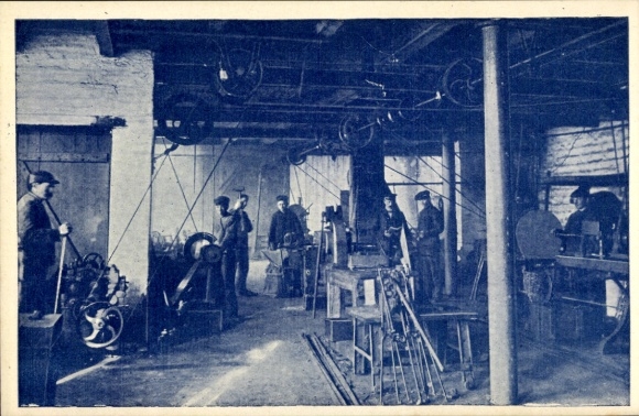 Postcard Nordstemmen in Lower Saxony, workshop, metal workshop F. Veuskens