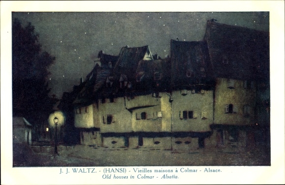Artist Postcard Hansi, Jean Jacques Waltz, Colmar Colmar Alsace Haut Rhin, Vieilles maisons