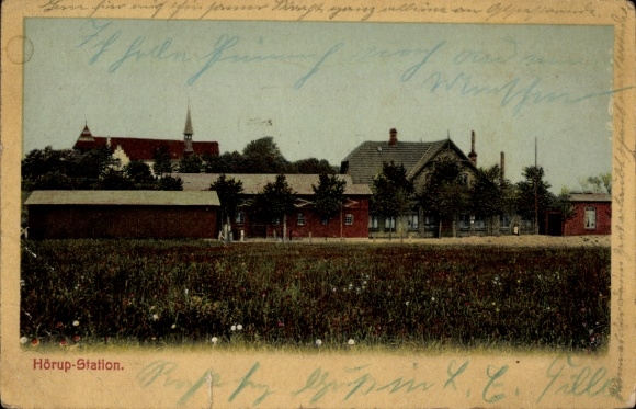 Ak Hörup in Schleswig-Holstein, Bahnhof
