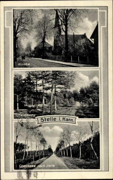 Postkantoor Wittenwurth in Dithmarschen, kerk, Heideweg, Chaussee