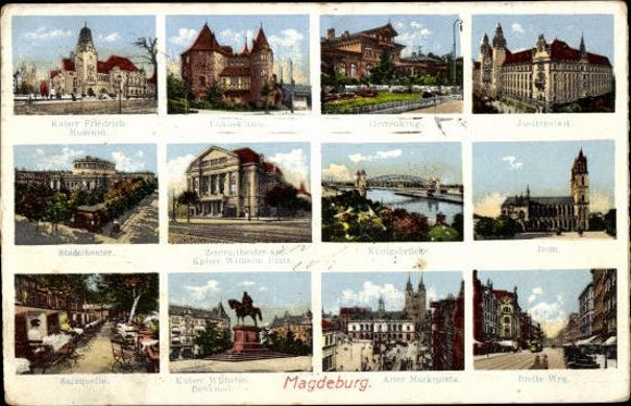 50 Ak Magdeburg Elbe, diverse Ansichten, kleinformatig