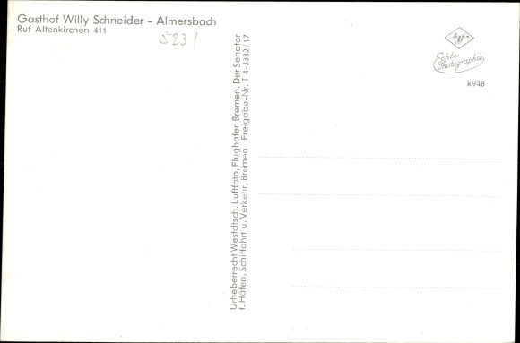 PC Almersbach in Rhineland-Palatinate, Gasthof Willy Schneider