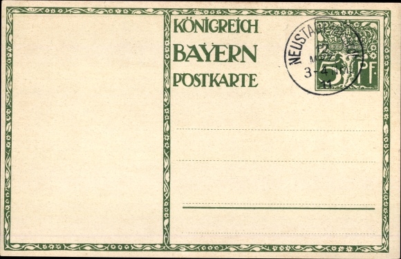 Postwaardestuk postkaart kunstenaar Diez, M., prins-regent Luitpold van Beieren, 1821 tot 1911, koets