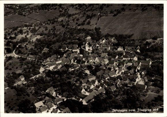 Postcard Britzingen Müllheim in the district of Breisgau Hochschwarzwald, aerial photograph of the town