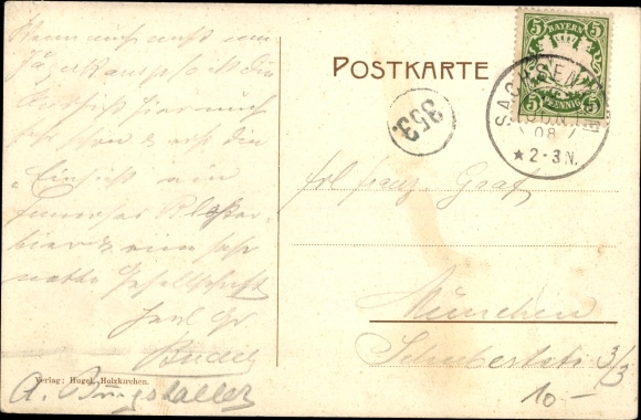 Postcard Sachsenkamm in Upper Bavaria, Reutberg Monastery