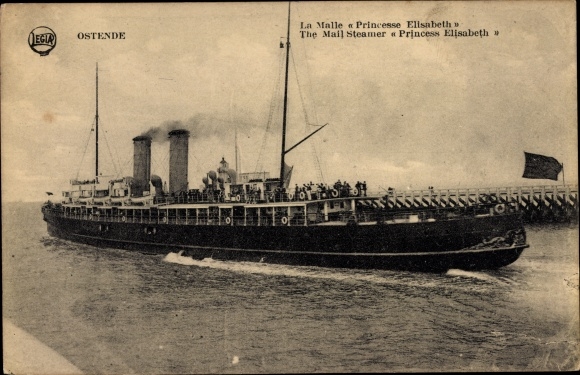 Ak Oostende, Belgische Staatsspoorwegen, La Malle Princesse Elisabeth