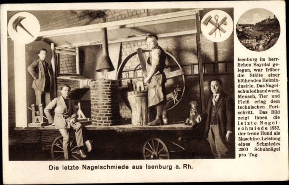 PC Isenburg in the district of Neuwied, the last nail forge, blacksmith, interior view