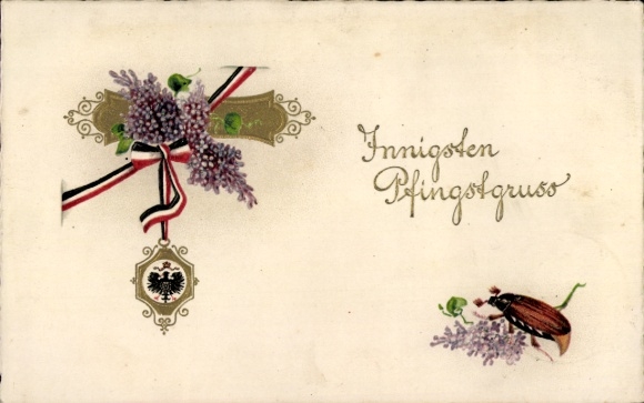 Postcard Congratulations Pentecost, Maybug