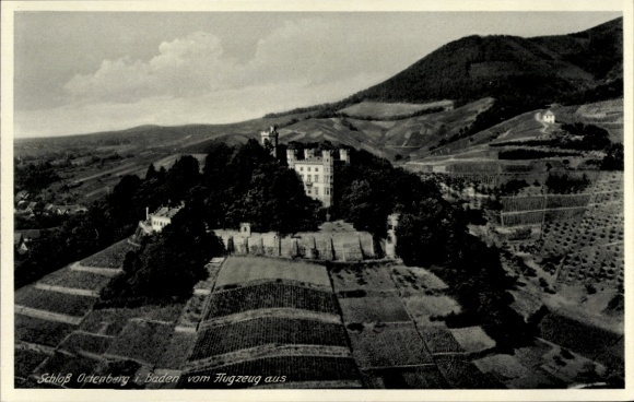 Postcard Ortenberg in Baden, aerial photograph