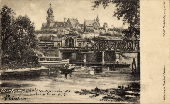 Künstler Ak Thomasczek, Otto, Potsdam, Neue Kriegsschule, Wackermanns Höhe