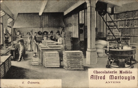 Postcard Antwerp Anvers Flanders, Chocolaterie Modele Alfred Martougin, Cremerie