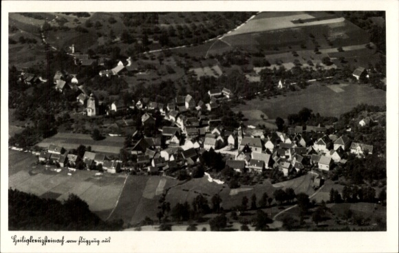 Postcard Heiligkreuzsteinach am Neckar, aerial photograph