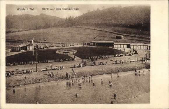 Ak Weida in Thüringen, Sommerbad