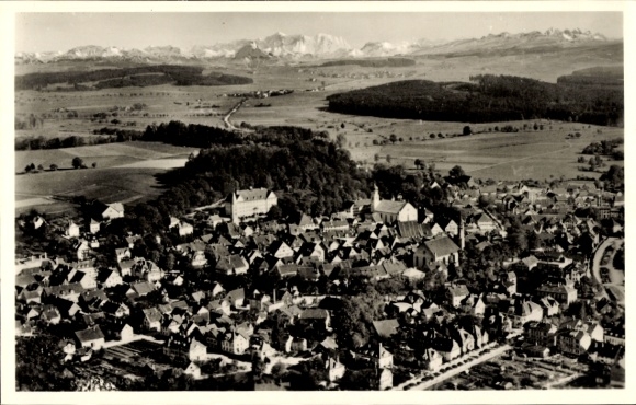 Postcard Leutkirch im Allgäu Württemberg, aerial photograph