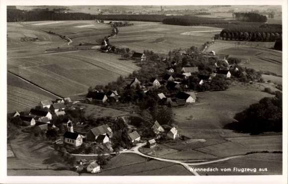 Postcard Wennedach Ochsenhausen in Württemberg, aerial photograph