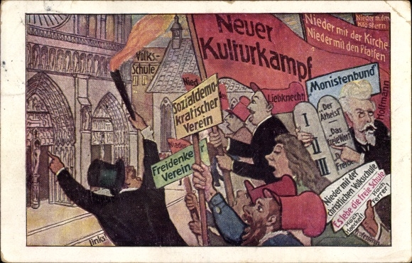 Artist Postcard The center, people&#39;s party, new culture struggle, freethinking, against clericalism