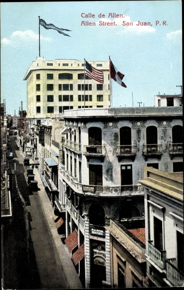 Postcard San Juan Puerto Rico, Allen Street