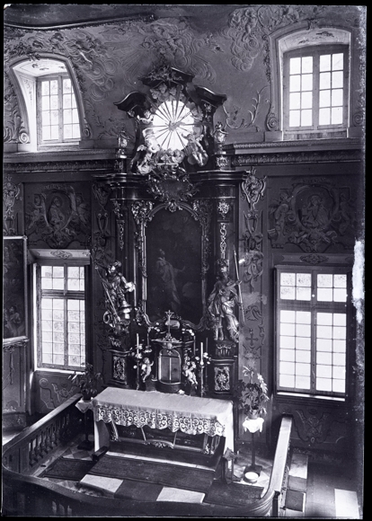 7 glass negative Sögel in Emsland, park, general view, church