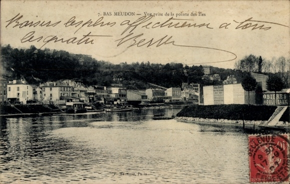 Ak Bas Meudon Hauts de Seine, vue prise de la pointe des Iles