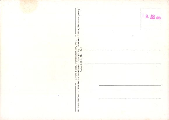 Postcard Fernbreitenbach Berka an der Werra Thuringia, aerial photograph
