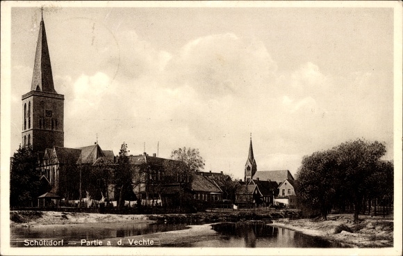 Ansichtkaart Schüttorf in de provincie Bentheim, deels aan de Vechte