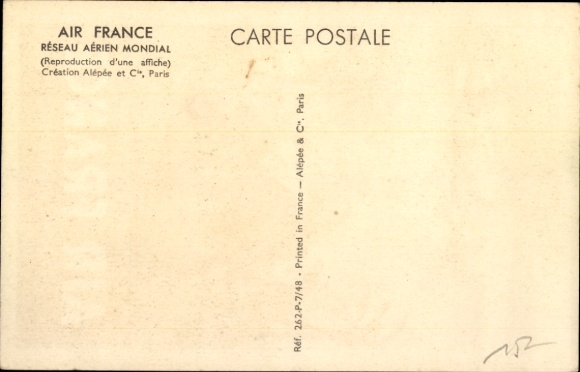 Artist Postcard Air France, West Africa, Equatorial Africa, Advertising