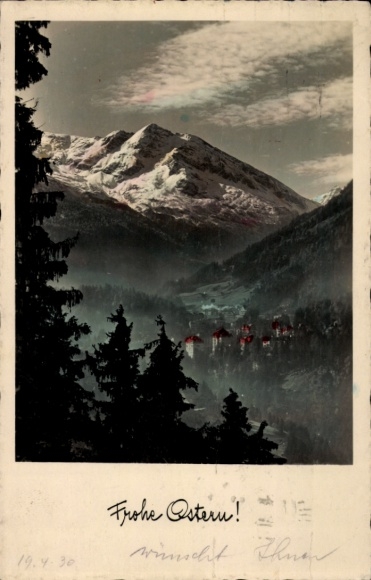 Ak Glückwunsch Ostern, Gebirge, Panorama