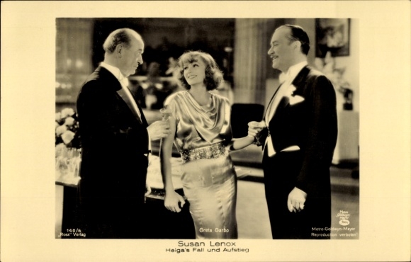 Ak Schauspielerin Greta Garbo, Susan Lenox, Helga's Fall und Aufstieg, Ross Verlag 140/6, Filmszene
