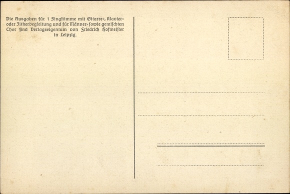 Song Postcard Günther, Anton, Wu da woods murmur hamlich, Spitzberg, Erzgebirge dialect No. 30