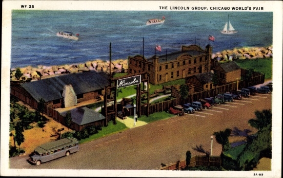 Postcard Chicago Illinois USA, The Lincoln Group, World's Fair, 1933