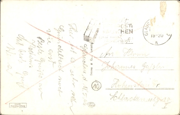 Postcard Glauchau on the Zwickauer Mulde in Saxony, Hinterschloss, Hinterglauchau Castle