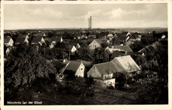 Postcard Nünchritz in Saxony, general view