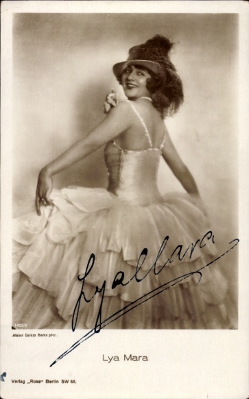 Postcard actress Lya Mara, portrait, autograph