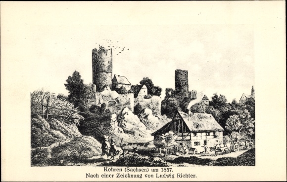 Artist PC Richter, Ludwig, Kohren Sahlis Frohburg Saxony, Kohren around 1837
